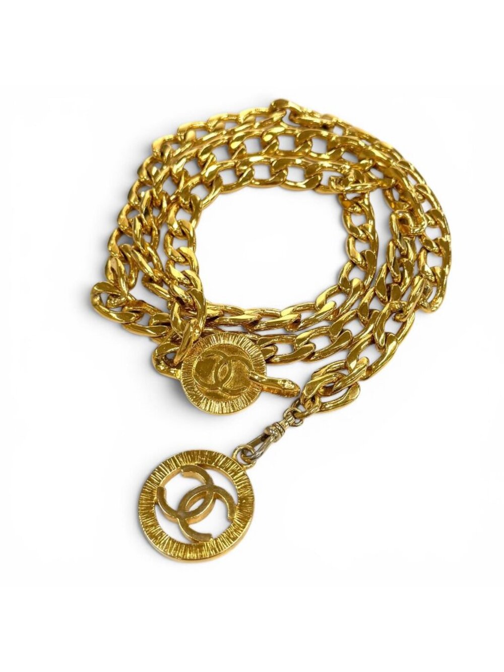 Chanel Vintage CC Logo Chain Belt 96 Gold